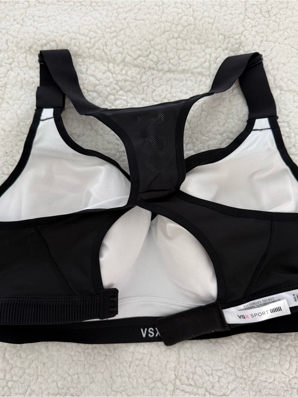 Victoria's Secret VSX Black and White Racerback Sports Bra